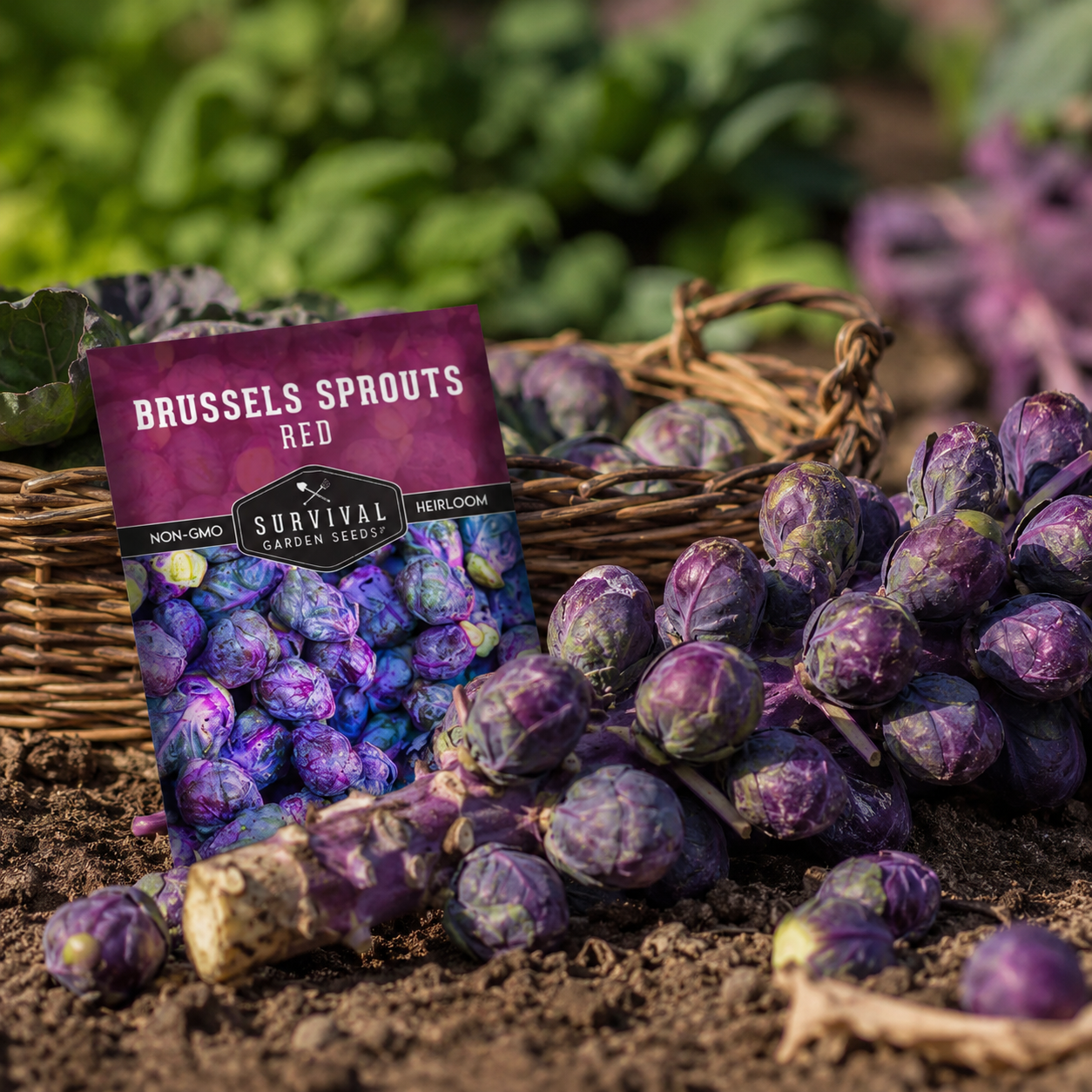 Brussels Sprouts Vegetable Seeds for Home Gardens - home garden seed pack